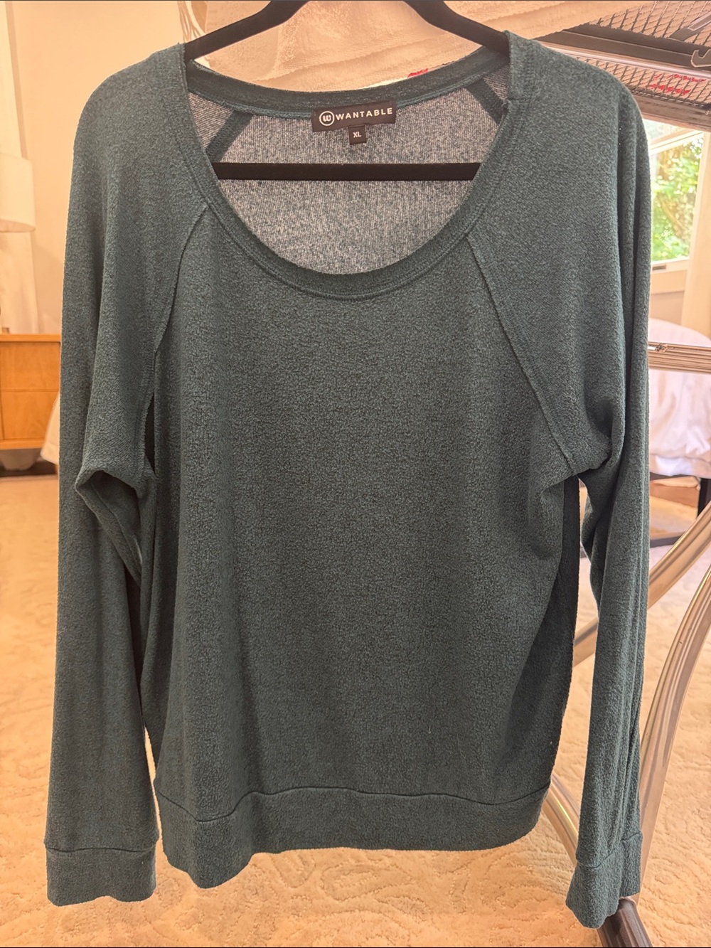 Wantable Long Sleeve Scoop Neck Tee in Teal